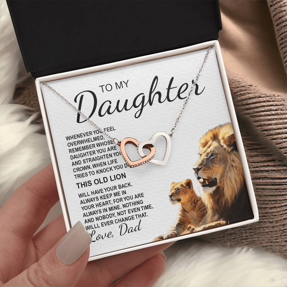 To My Daughter 7 - Interlocking Hearts Necklace