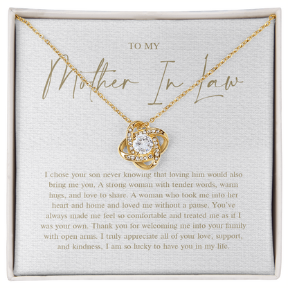 To My Mother In Law Gift - Love Knot Necklace