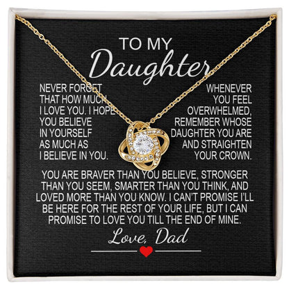To My Daughter 6 - Love Knot Necklace