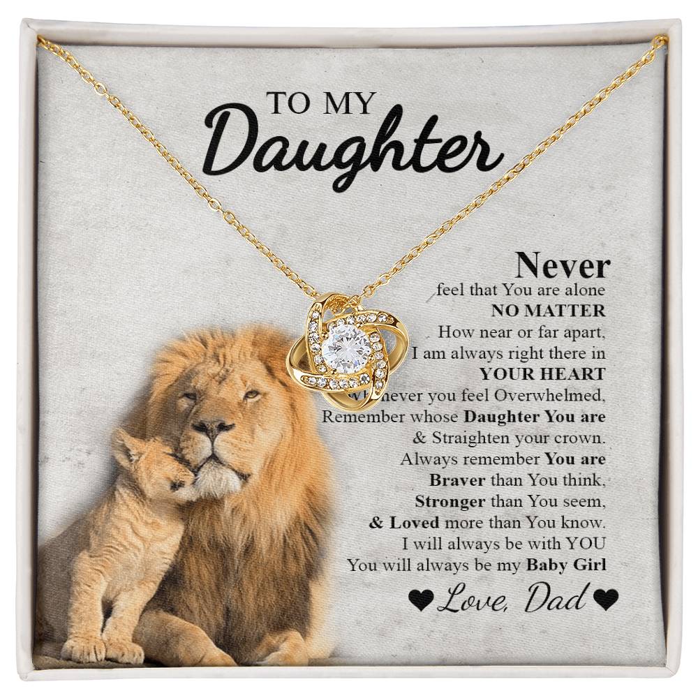 To My Daughter - Love Knot Necklace