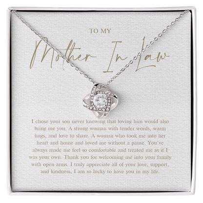 To My Mother In Law Gift - Love Knot Necklace