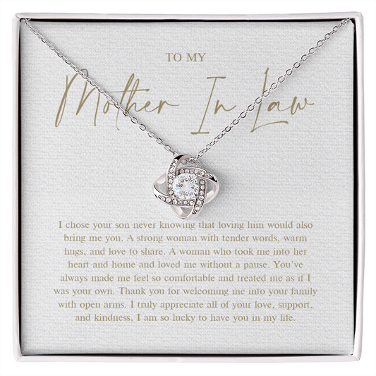 To My Mother In Law Gift - Love Knot Necklace
