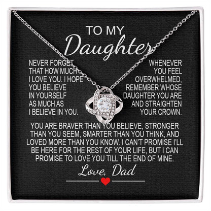 To My Daughter 6 - Love Knot Necklace