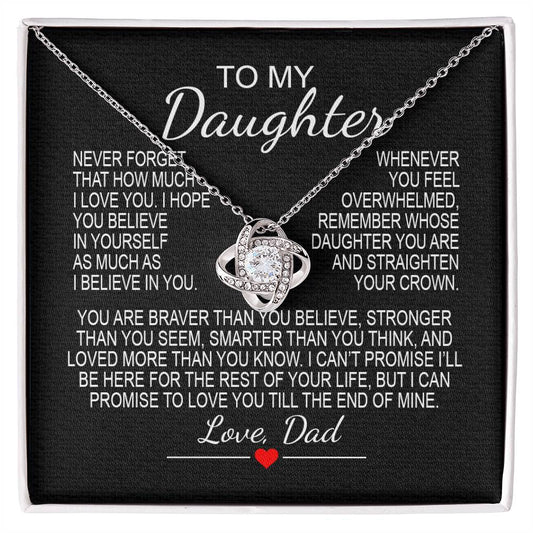 To My Daughter 6 - Love Knot Necklace