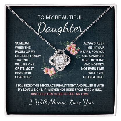 To My Daughter 4 - Love Knot Necklace
