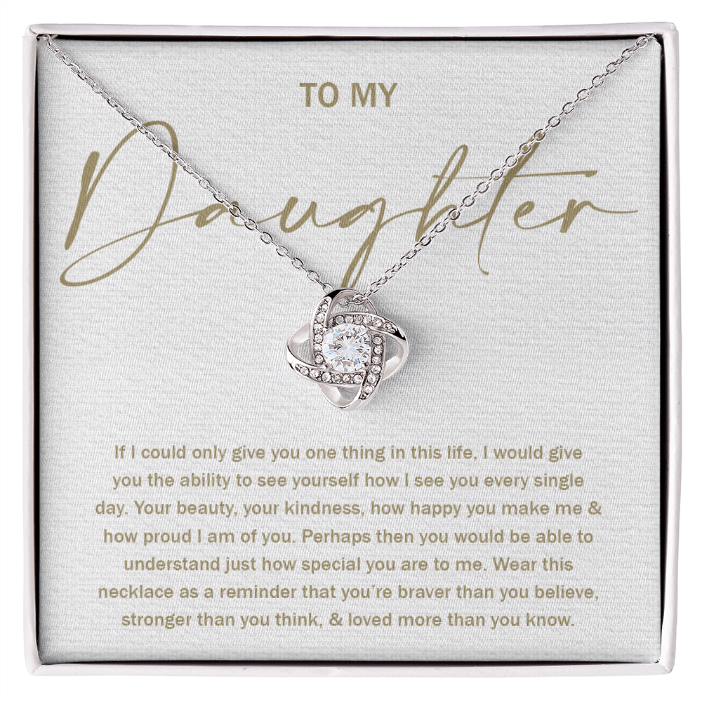 To My Daughter 8 - Love Knot Necklace