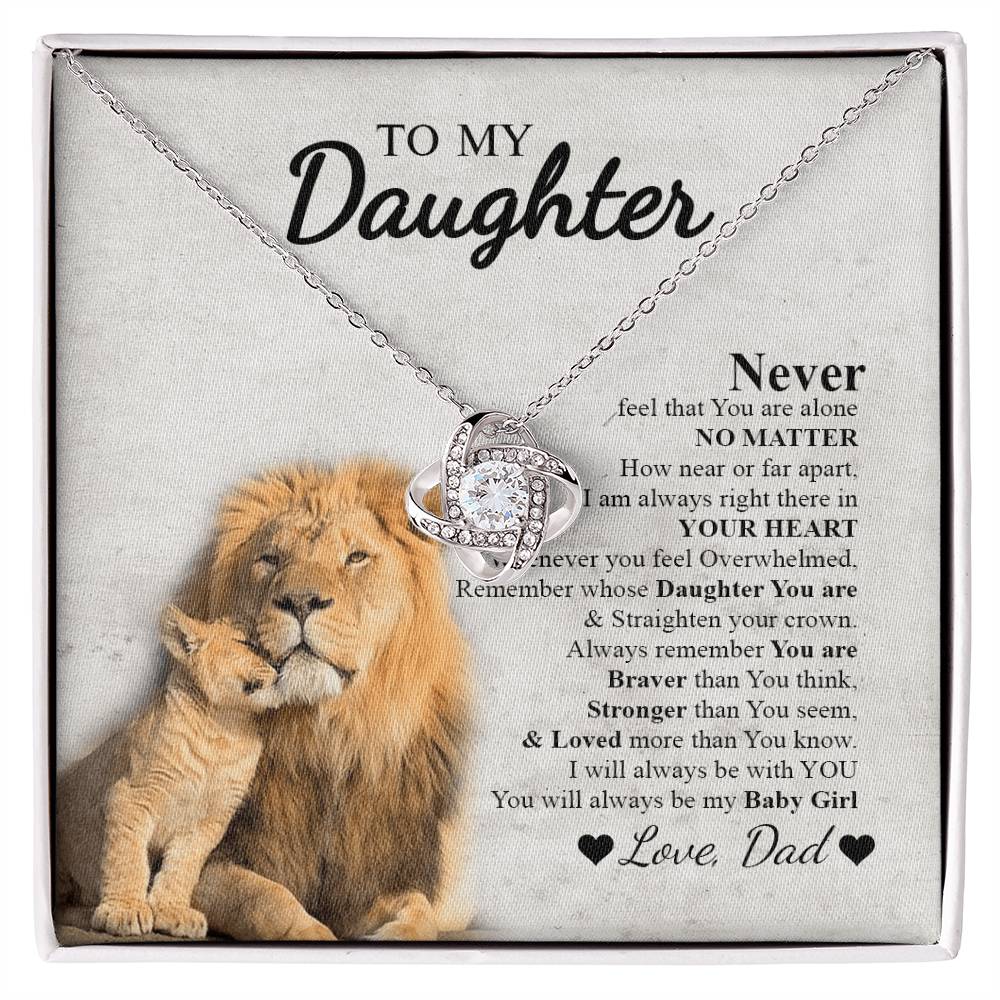 To My Daughter - Love Knot Necklace