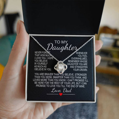 To My Daughter 6 - Love Knot Necklace