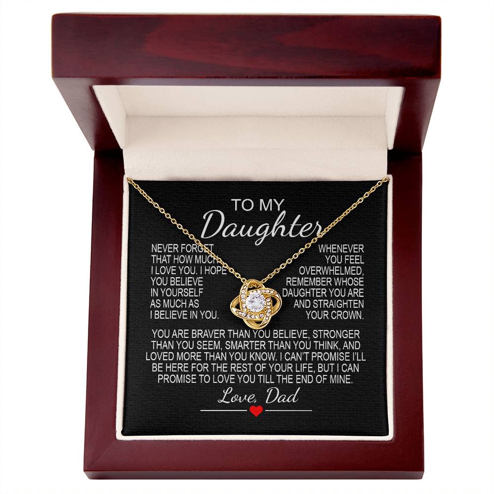To My Daughter 6 - Love Knot Necklace
