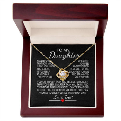 To My Daughter 6 - Love Knot Necklace