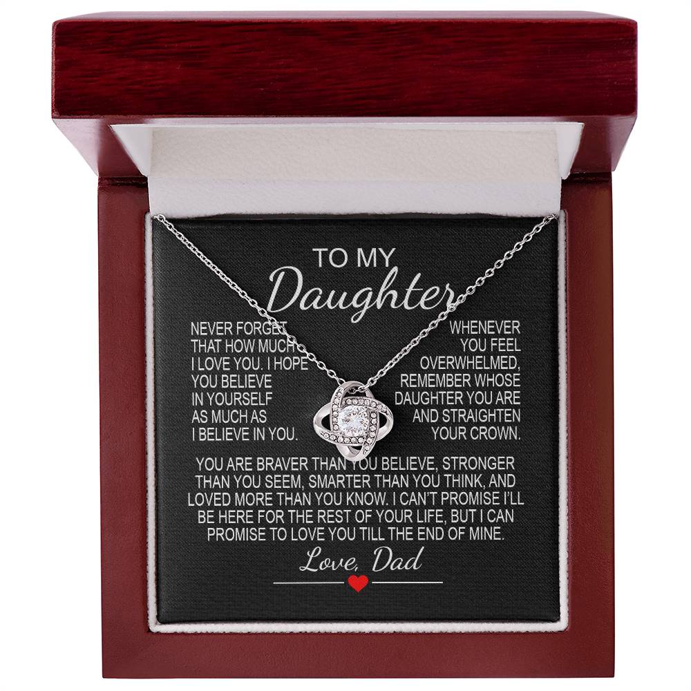 To My Daughter 6 - Love Knot Necklace