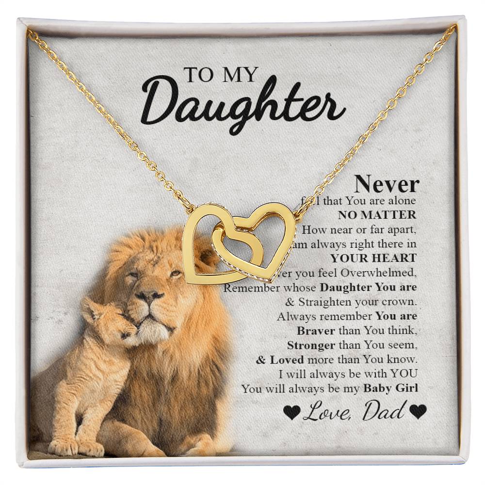 To My Daughter - Interlocking Hearts Necklace