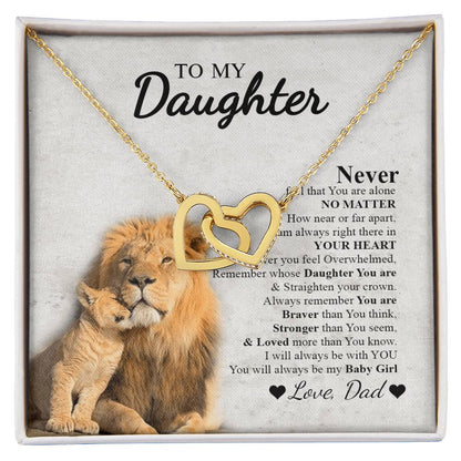 To My Daughter - Interlocking Hearts Necklace
