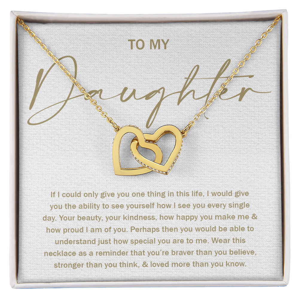 To My Daughter 8 - Interlocking Hearts Necklace