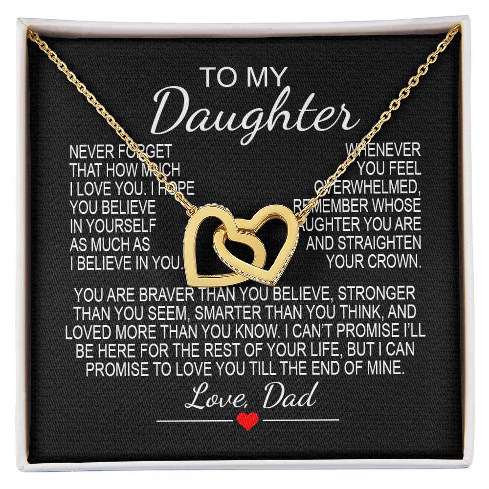 To My Daughter 6 - Interlocking Hearts Necklace