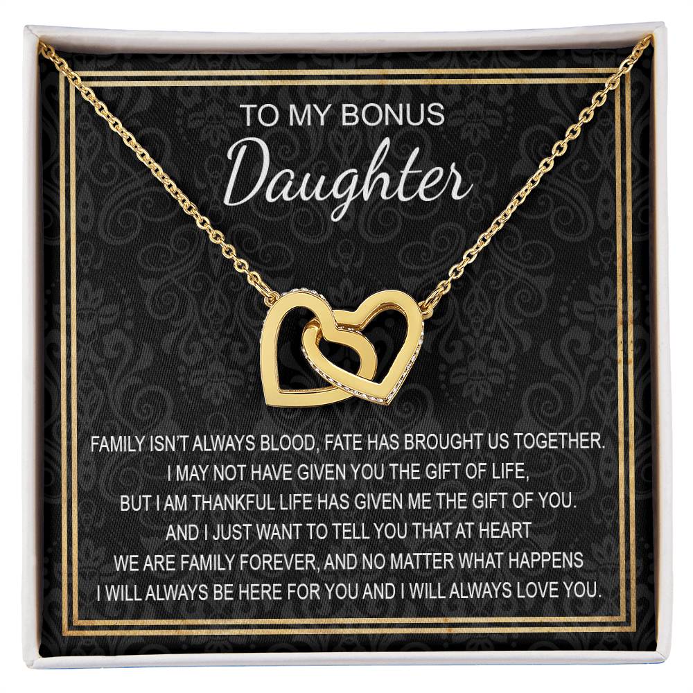 To My Daughter 5 - Interlocking Hearts Necklace