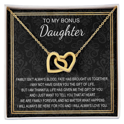 To My Daughter 5 - Interlocking Hearts Necklace