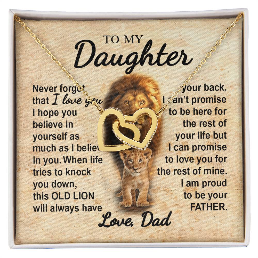 To My Daughter 2 - Interlocking Hearts Necklace