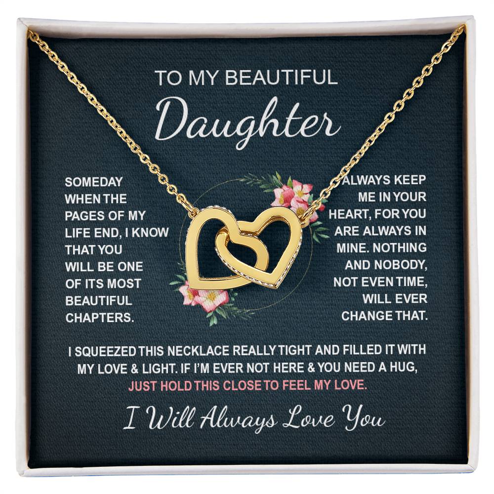 To My Daughter 4 - Interlocking Hearts Necklace