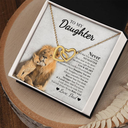 To My Daughter - Interlocking Hearts Necklace