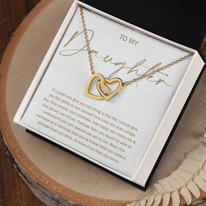 To My Daughter 8 - Interlocking Hearts Necklace