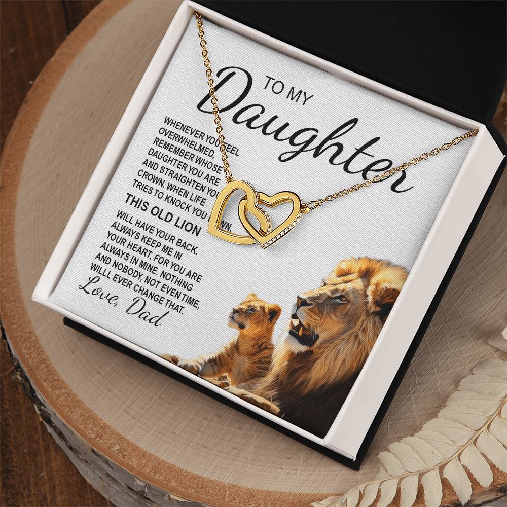 To My Daughter 7 - Interlocking Hearts Necklace