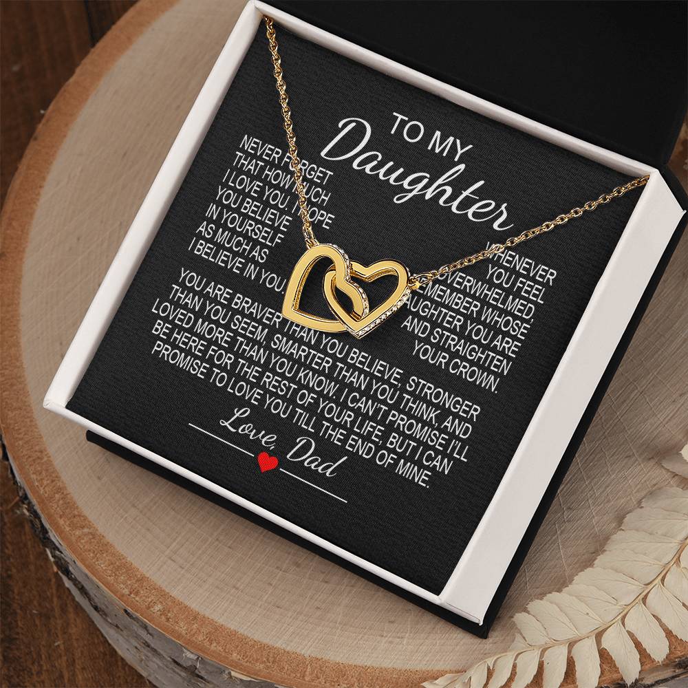 To My Daughter 6 - Interlocking Hearts Necklace