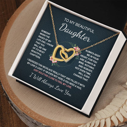 To My Daughter 4 - Interlocking Hearts Necklace