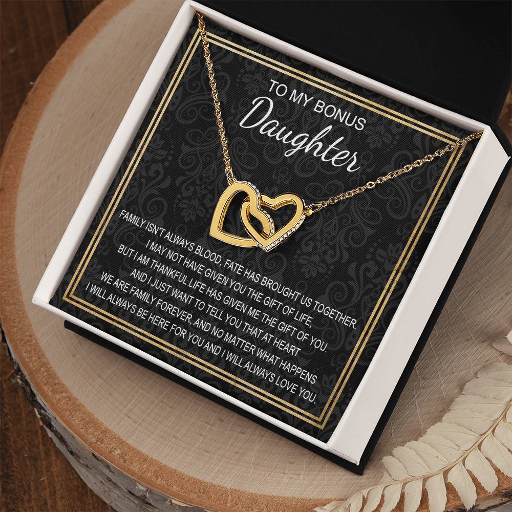 To My Daughter 5 - Interlocking Hearts Necklace