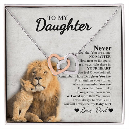 To My Daughter - Interlocking Hearts Necklace