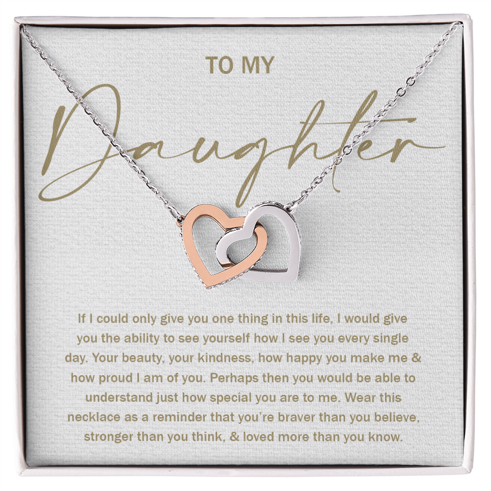 To My Daughter 8 - Interlocking Hearts Necklace
