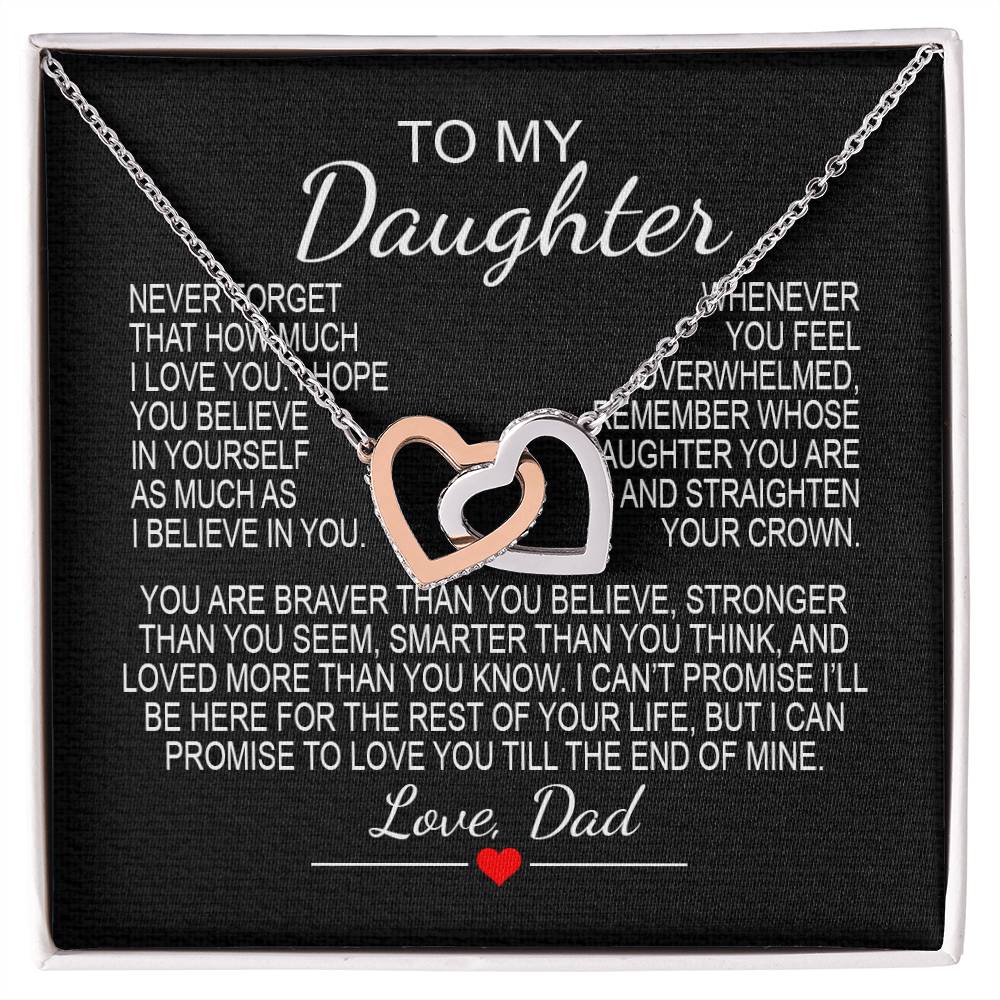 To My Daughter 6 - Interlocking Hearts Necklace