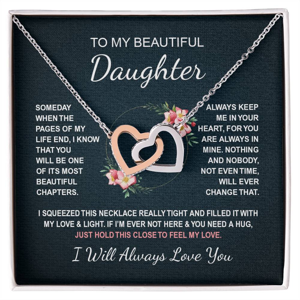 To My Daughter 4 - Interlocking Hearts Necklace