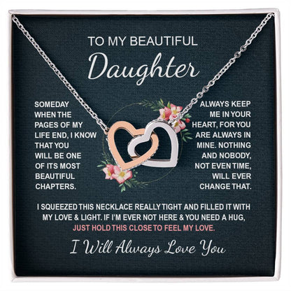To My Daughter 4 - Interlocking Hearts Necklace