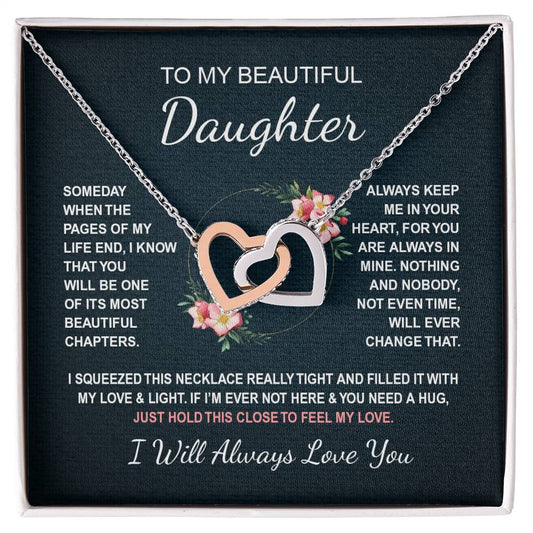 To My Daughter 4 - Interlocking Hearts Necklace