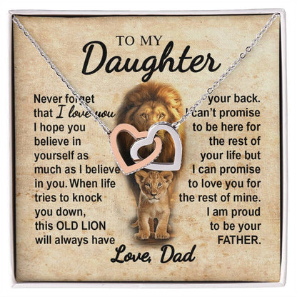 To My Daughter 2 - Interlocking Hearts Necklace