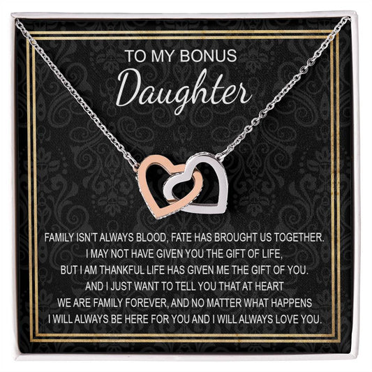 To My Daughter 5 - Interlocking Hearts Necklace