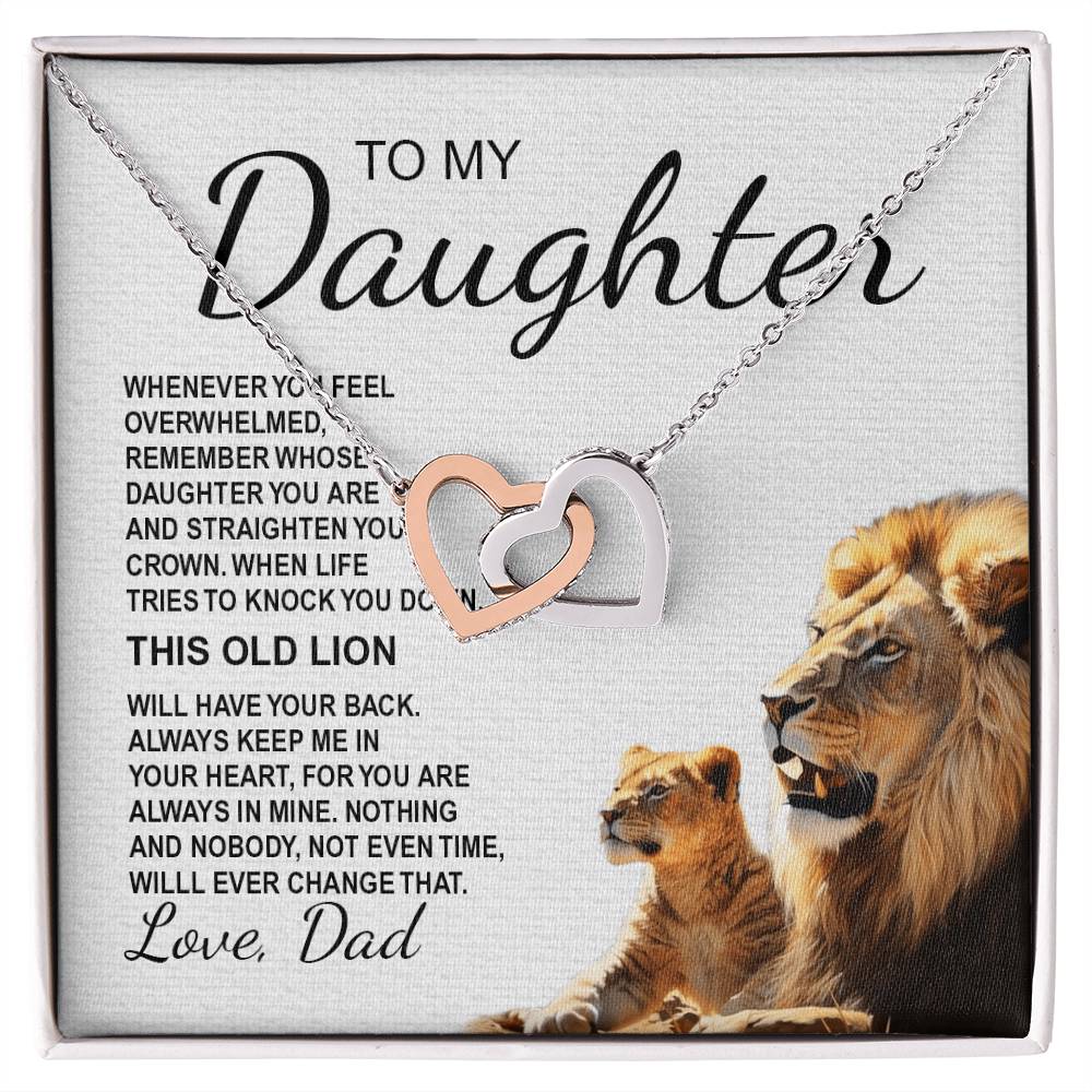 To My Daughter 7 - Interlocking Hearts Necklace