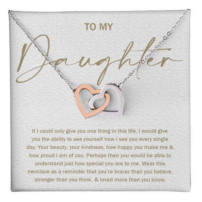 To My Daughter 8 - Interlocking Hearts Necklace