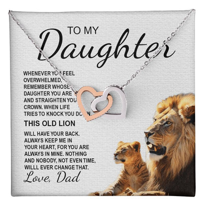 To My Daughter 7 - Interlocking Hearts Necklace
