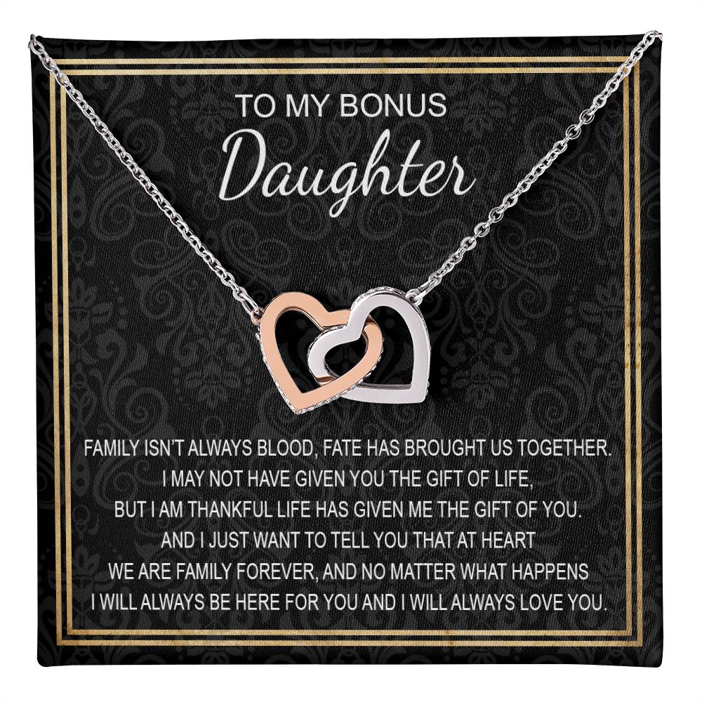 To My Daughter 5 - Interlocking Hearts Necklace