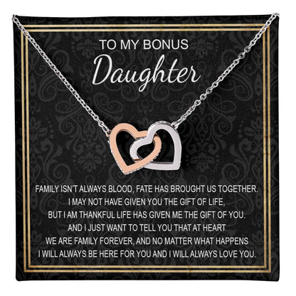 To My Daughter 5 - Interlocking Hearts Necklace