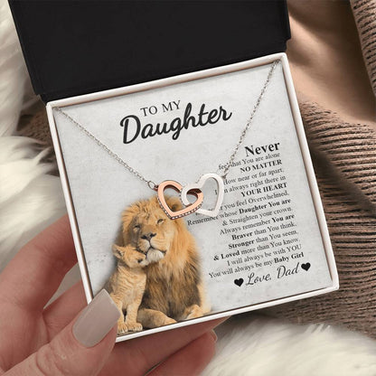 To My Daughter - Interlocking Hearts Necklace
