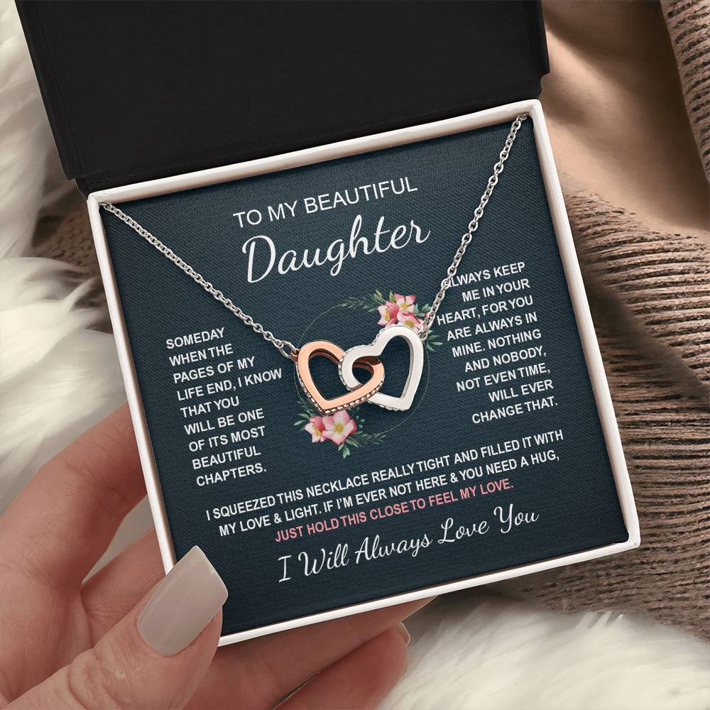 To My Daughter 4 - Interlocking Hearts Necklace