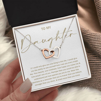 To My Daughter 8 - Interlocking Hearts Necklace