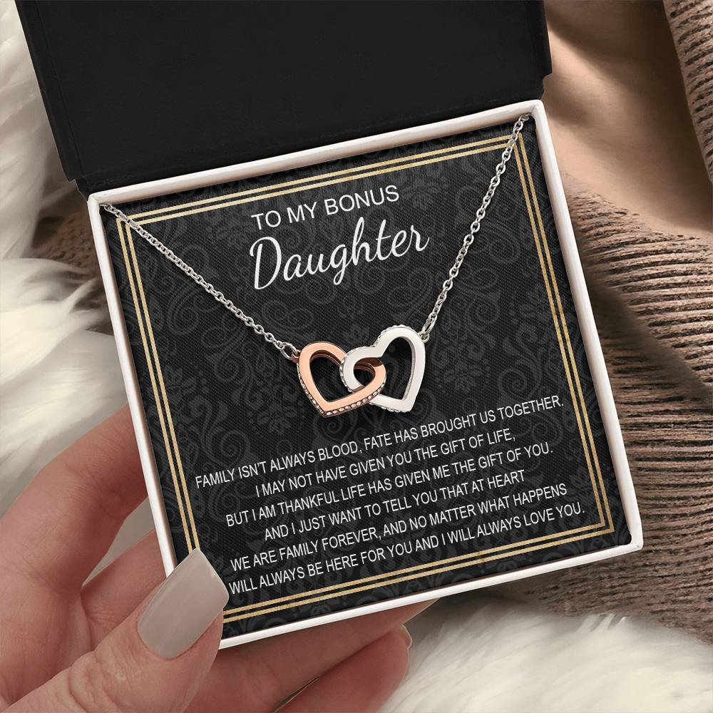 To My Daughter 5 - Interlocking Hearts Necklace