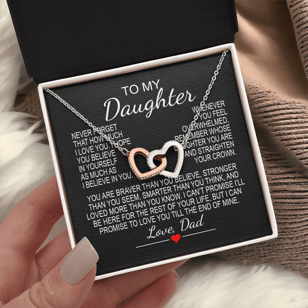 To My Daughter 6 - Interlocking Hearts Necklace