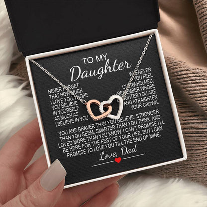 To My Daughter 6 - Interlocking Hearts Necklace