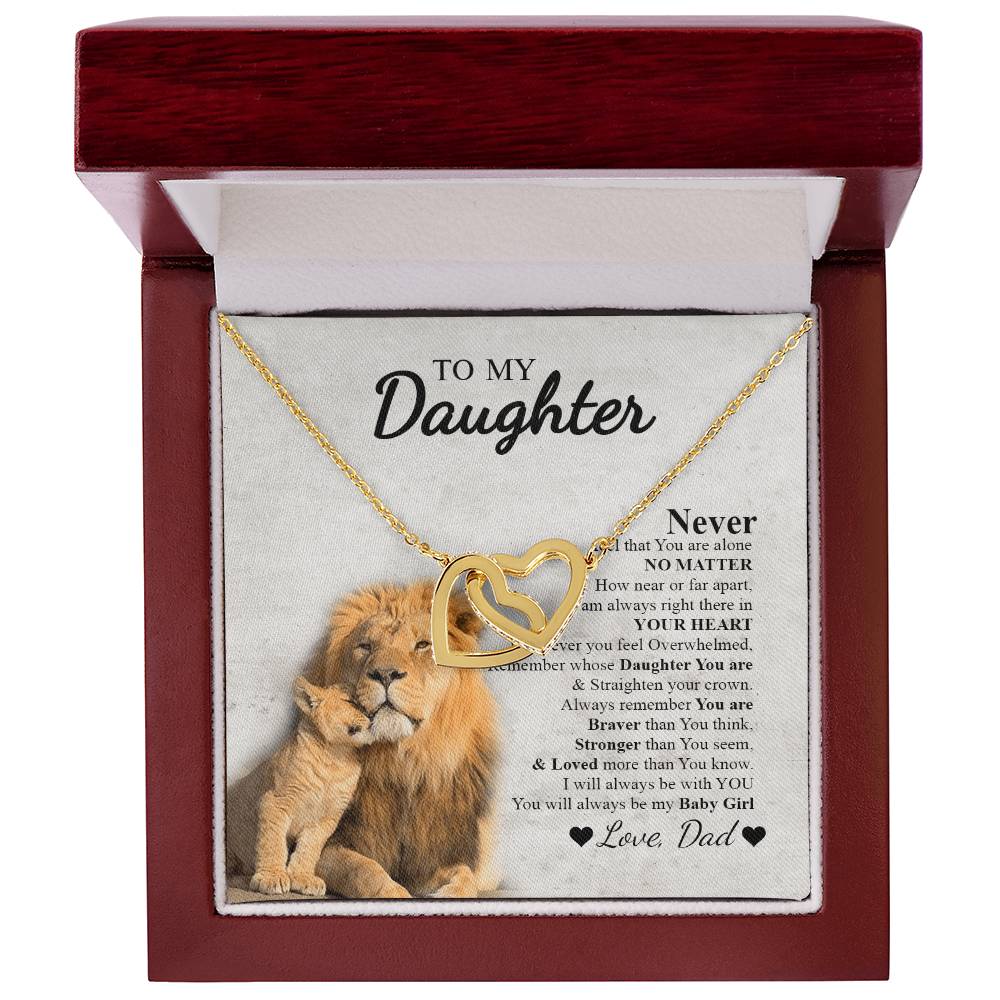 To My Daughter - Interlocking Hearts Necklace