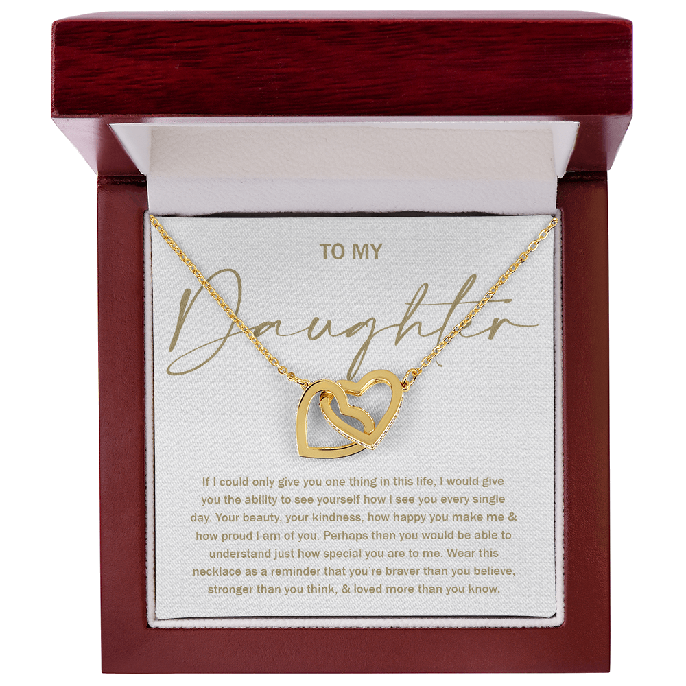 To My Daughter 8 - Interlocking Hearts Necklace